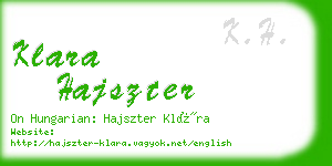 klara hajszter business card